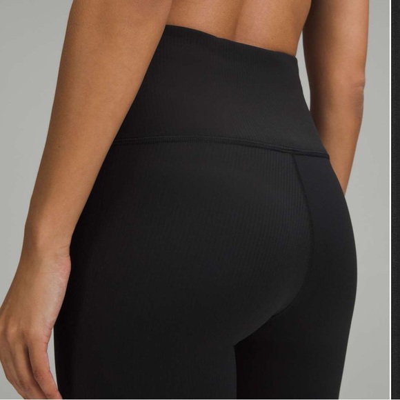 Lululemon Wunder Train Black High-Rise Ribbed Tight 25" Leggings 6 - Picture 2 of 11